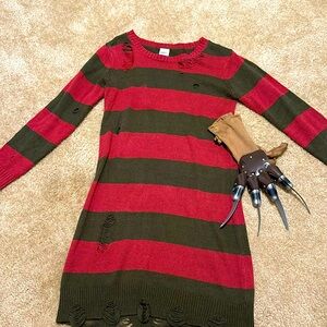 Freddy Kruger sweater dress with glove